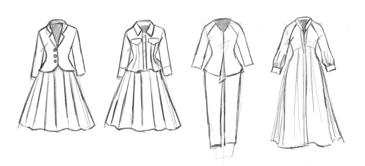 Sketch of the four suits together